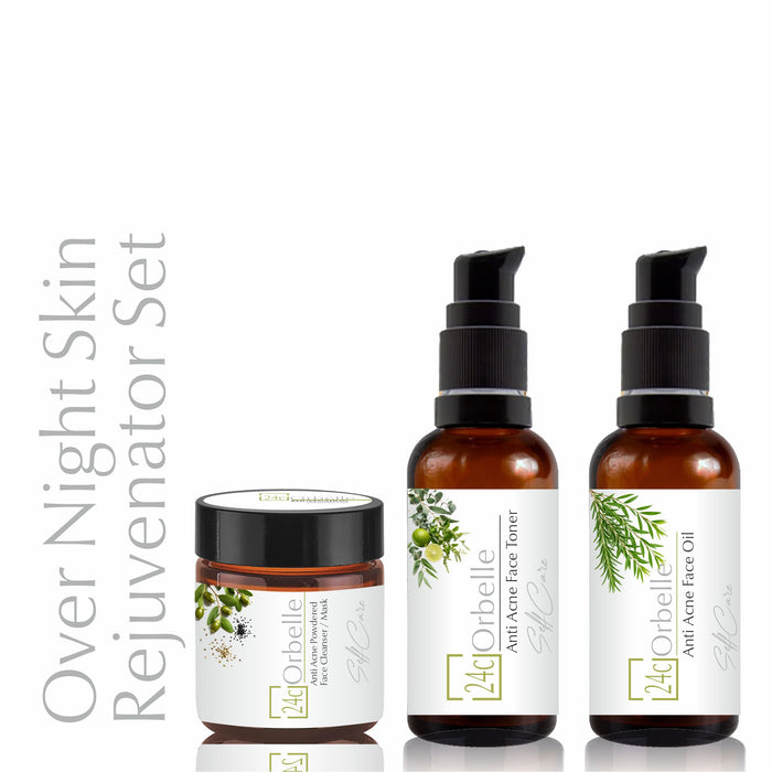 OVER NIGHT SKIN REJUVENATOR SET ANTI ACNE MASK, OIL , Toner