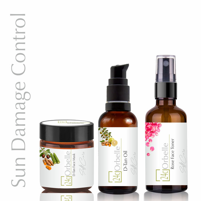 SUN DAMAGE CONTROL ( DTAN Mask, Rose Toner, DTAN Oil)