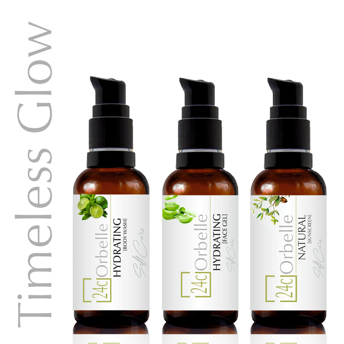 Timeless Glow [Natural Body Wash - Face Gel - Sunscreen]