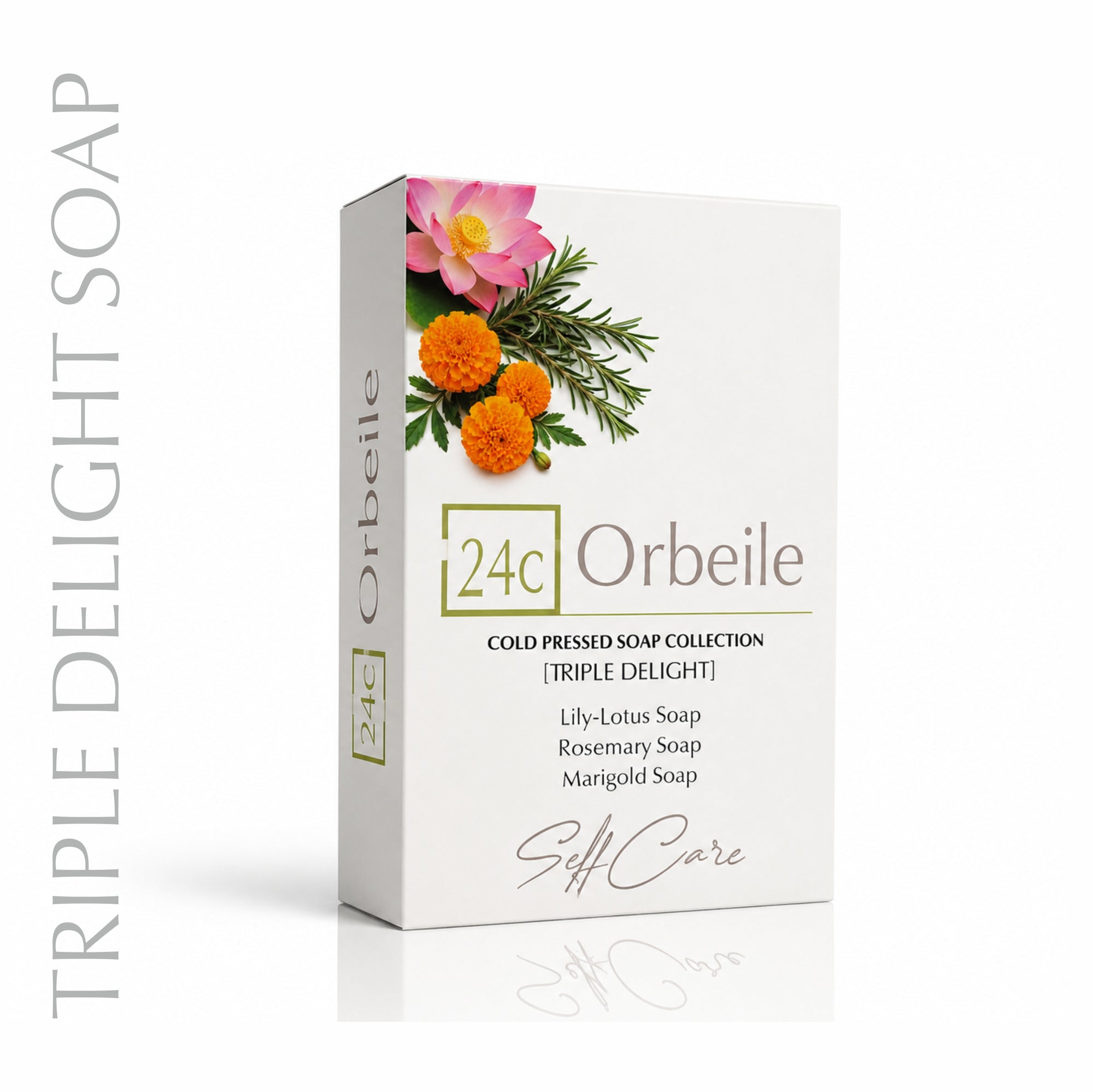 TRIPLE DELIGHT COLD PRESSED SOAP ( Rosemary / Lotus Lilly / Marigold)